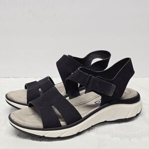 Bionica Black Genuine Leather Adjustable Sandals Women's 7 Comfort Vacation